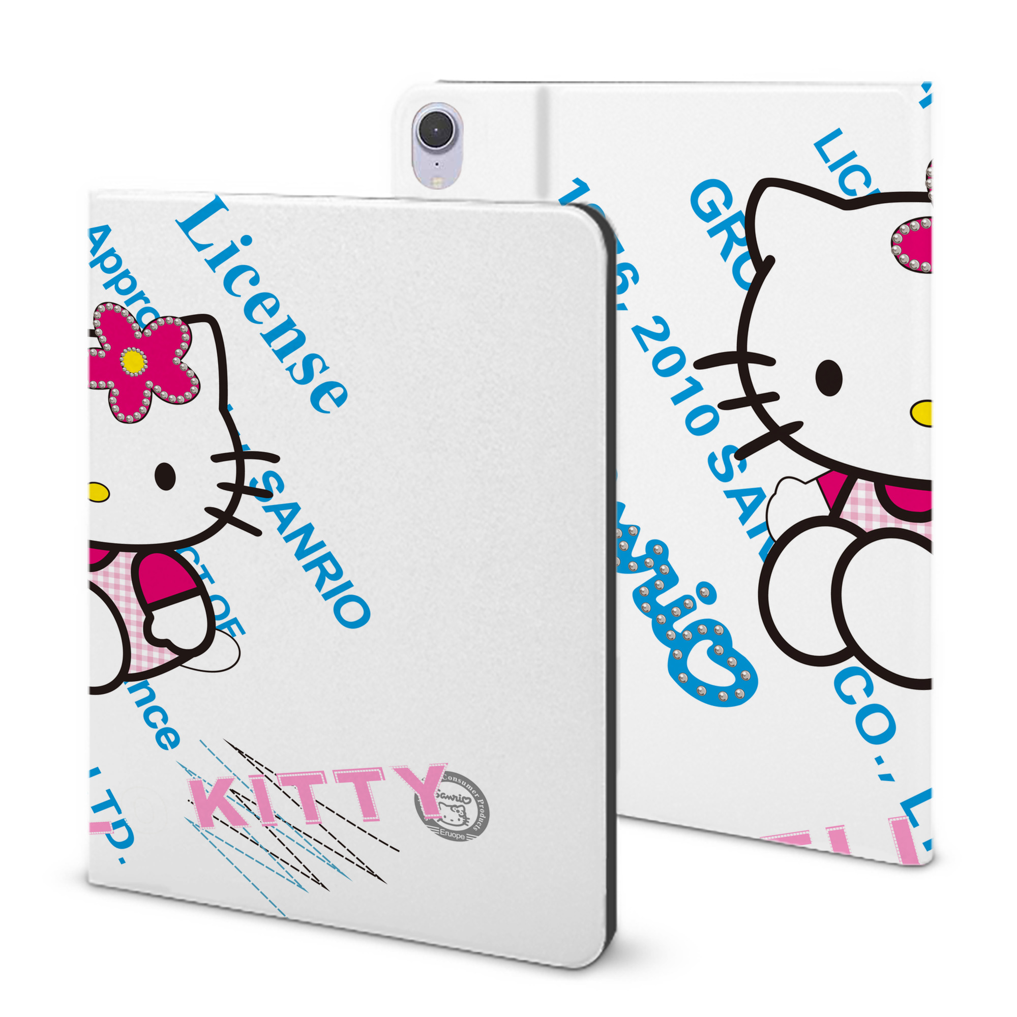 （画像用） Hello Kitty ハローキティ IPad ケース ブック型 PUレザー TPU 耐衝撃 軽量 薄型 ペン収納なし 全面保護 IPad 各モデル対応